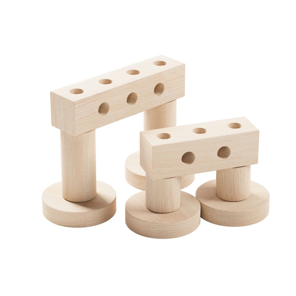 Set Gama Construct Mini, Walachia, Pentru construit masini, animale si alte modele, 44 piese din lemn