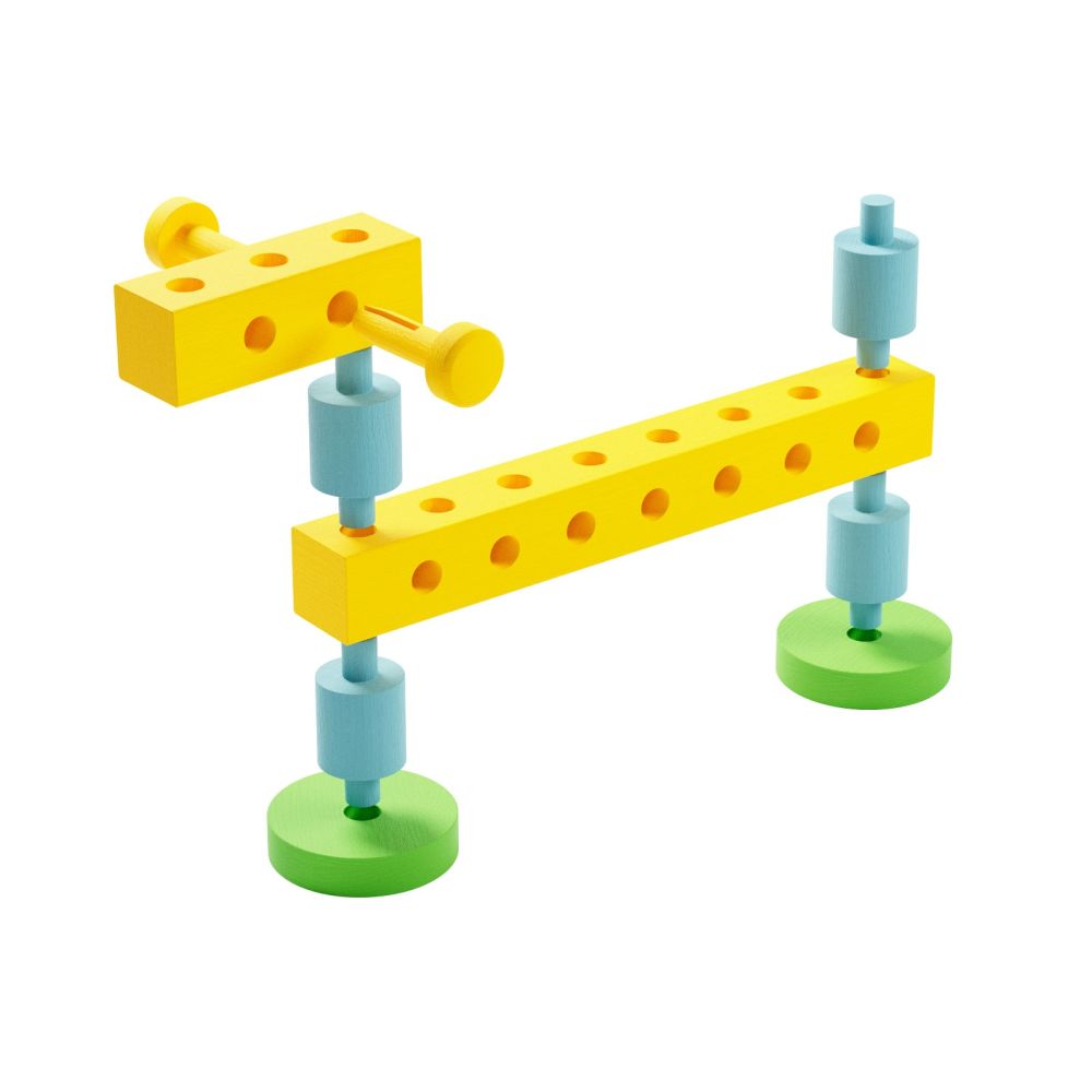 Set Gama Construct Mini, Walachia, Pentru construit masini, animale si alte modele, 44 piese din lemn