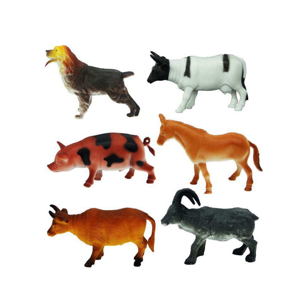 Set figurine animale de la ferma in punga mare, Crazoo, 6 buc