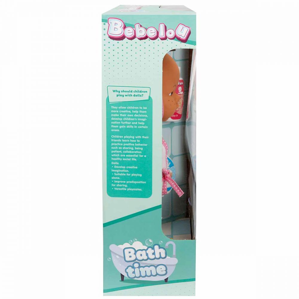 Papusa bebelus, Bebelou, Dollzn More, Timpul pentru baita, 35 cm, roz