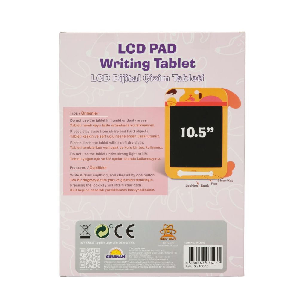 Tableta digitala LCD, pentru scris si desen, Edu Sun, 10.5 inch, Catel, Portocaliu