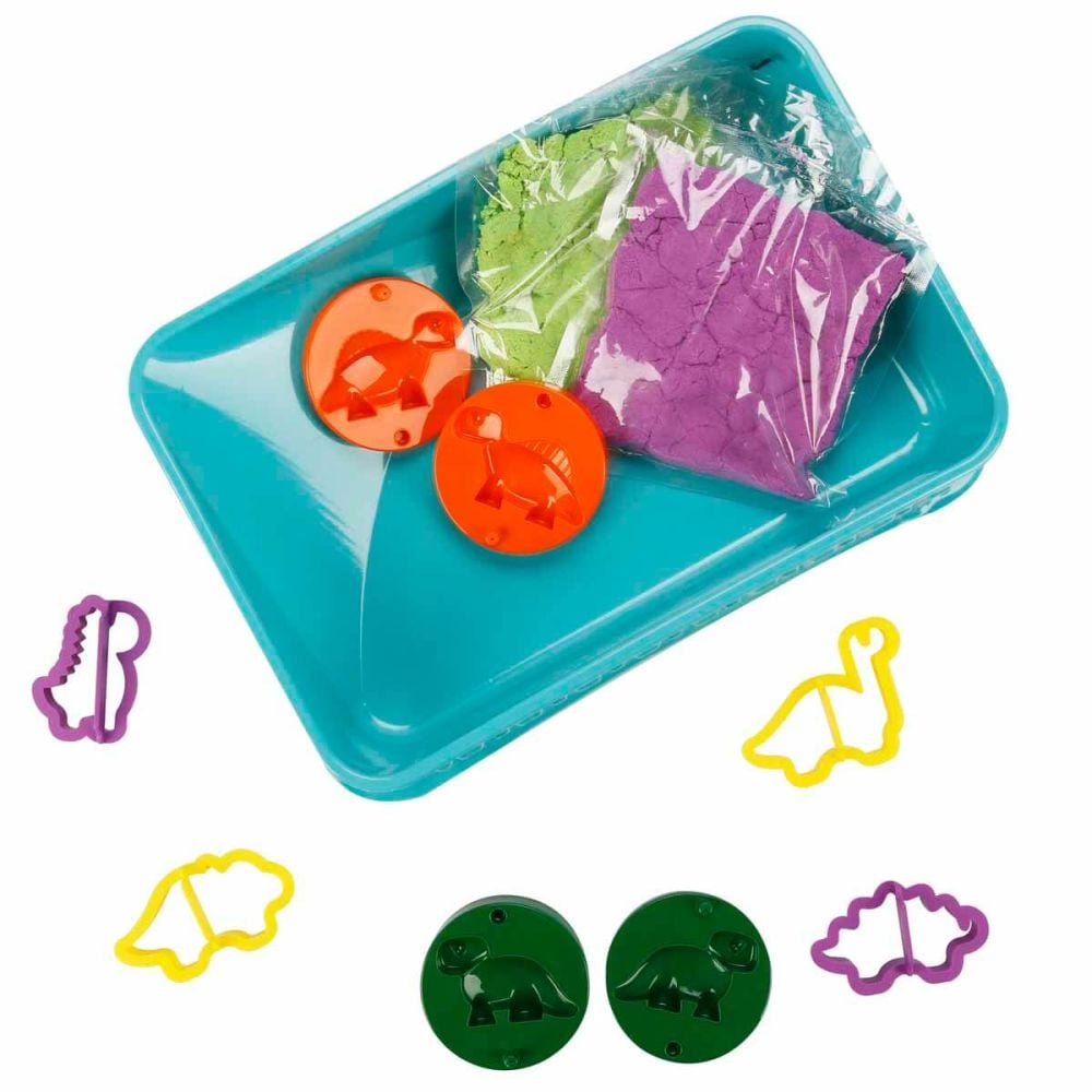 Nisip de modelat, Crafy, Lumea dinozaurilor, 250 g