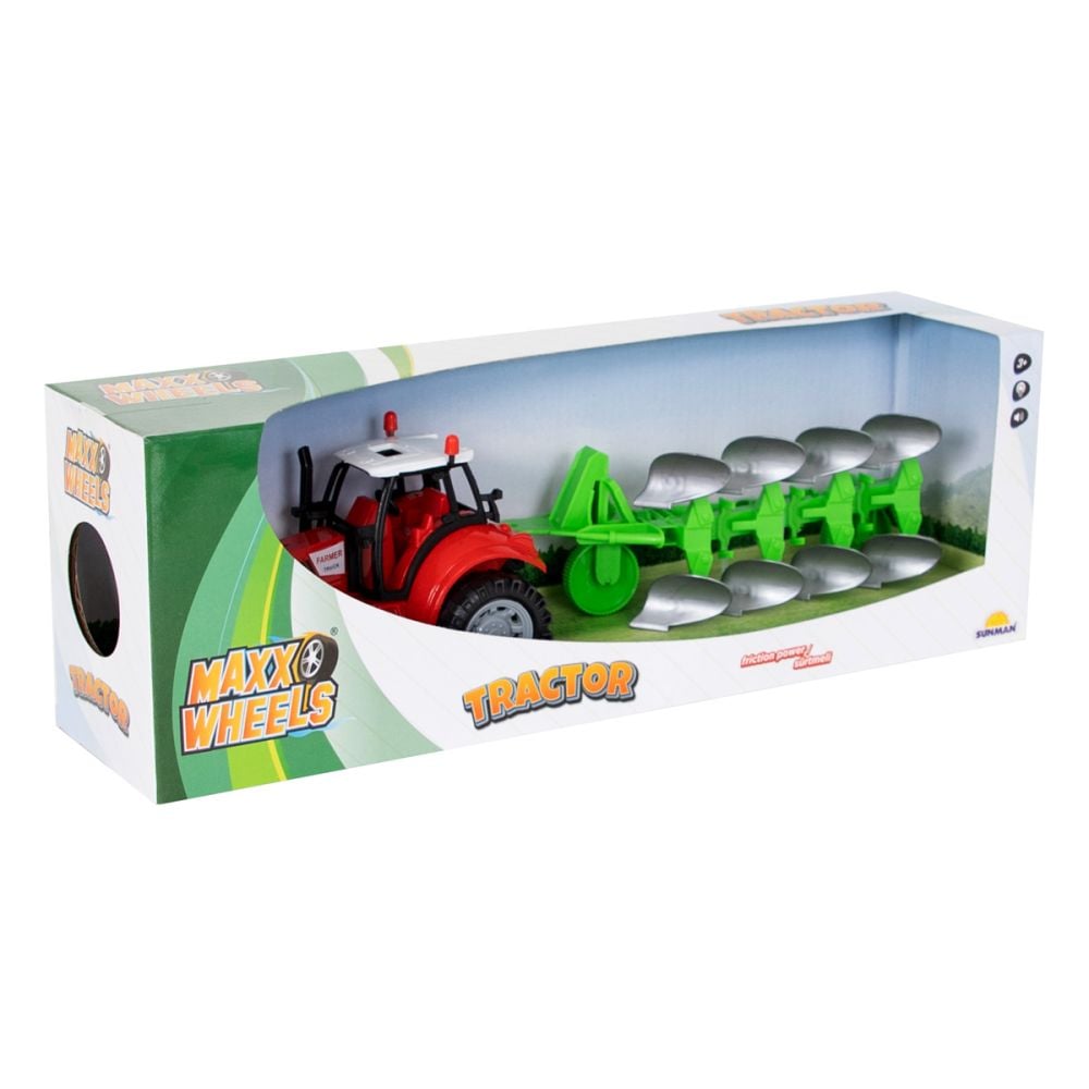 Tractor cu plug, Maxx Wheels, Farmer Toys