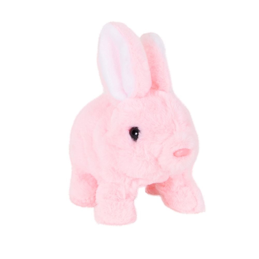 Jucarie de plus interactiva, Puffy Friends, Iepuras cu casuta, Roz
