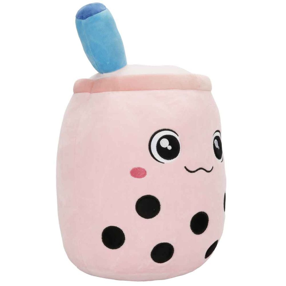Jucarie de plus, Puffy Friends, Cana cu pai, Roz, 35 cm