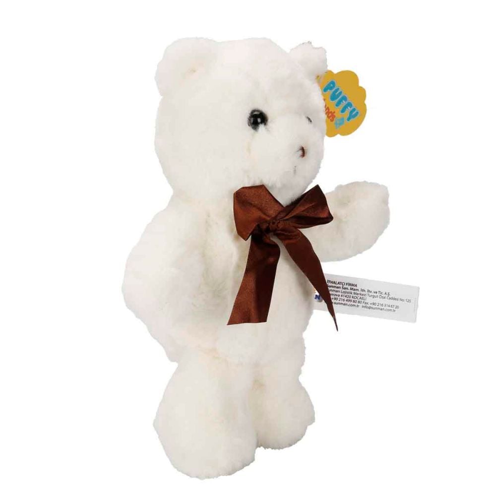 Ursulet de plus cu funda, Puffy Friends, Alb, 20 cm