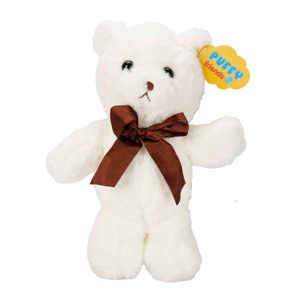 Ursulet de plus cu funda, Puffy Friends, Alb, 20 cm