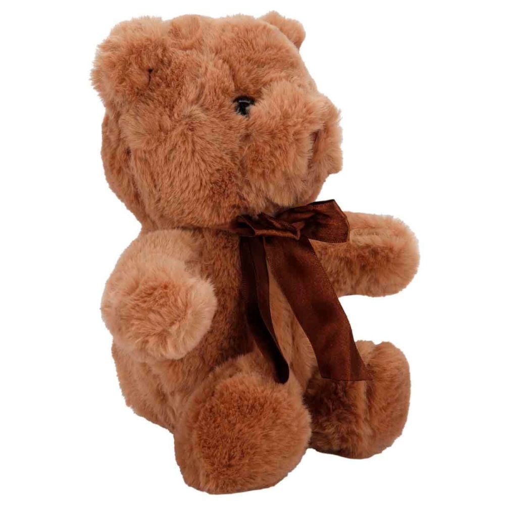 Ursulet de plus cu funda, Puffy Friends, Maro, 20 cm