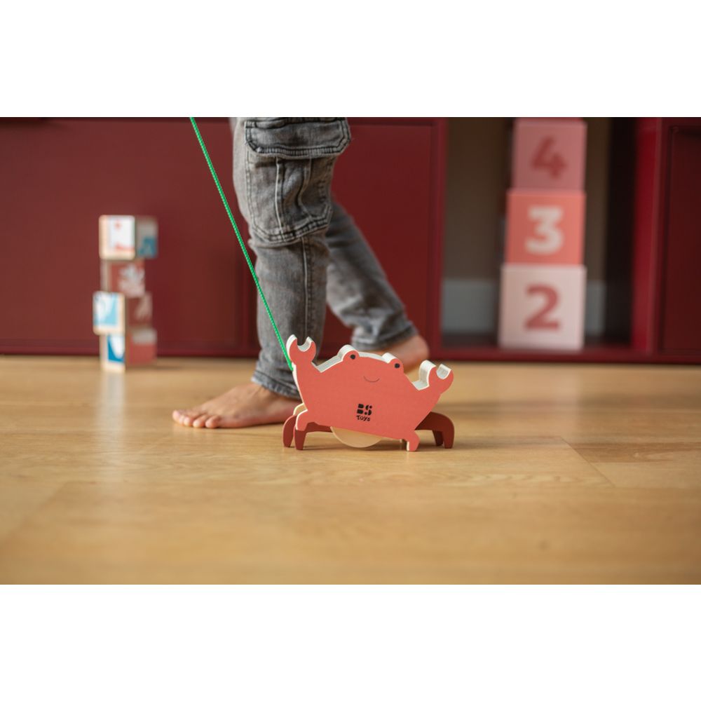 Jucarie de tras, BS Toys, Crabul vesel