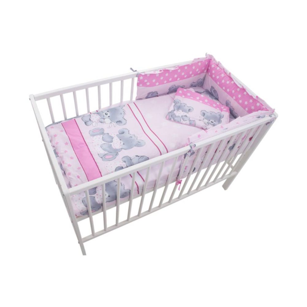 Lenjerie Mykids Teddy Hug Roz, M1, 4 piese, 120x60 cm