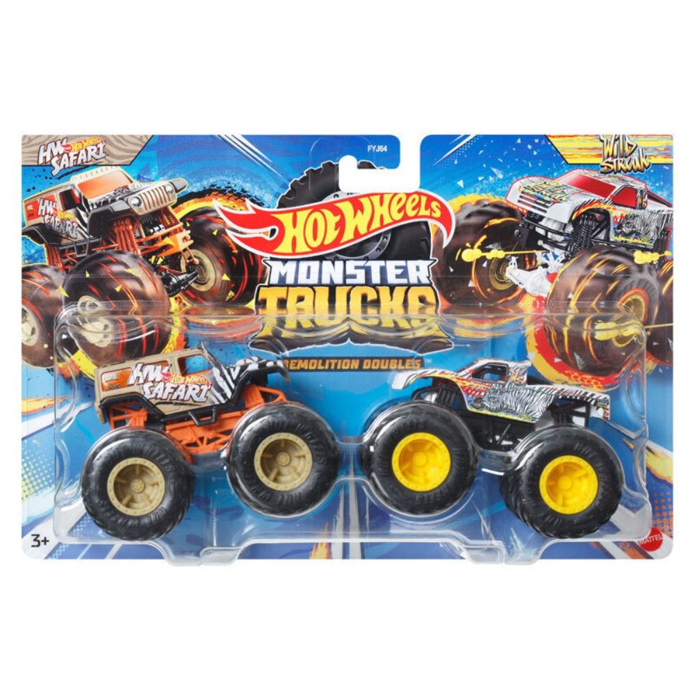 Set 2 masini Monster Truck, Hot Wheels, HW Safari si Wild Streak, HWN58