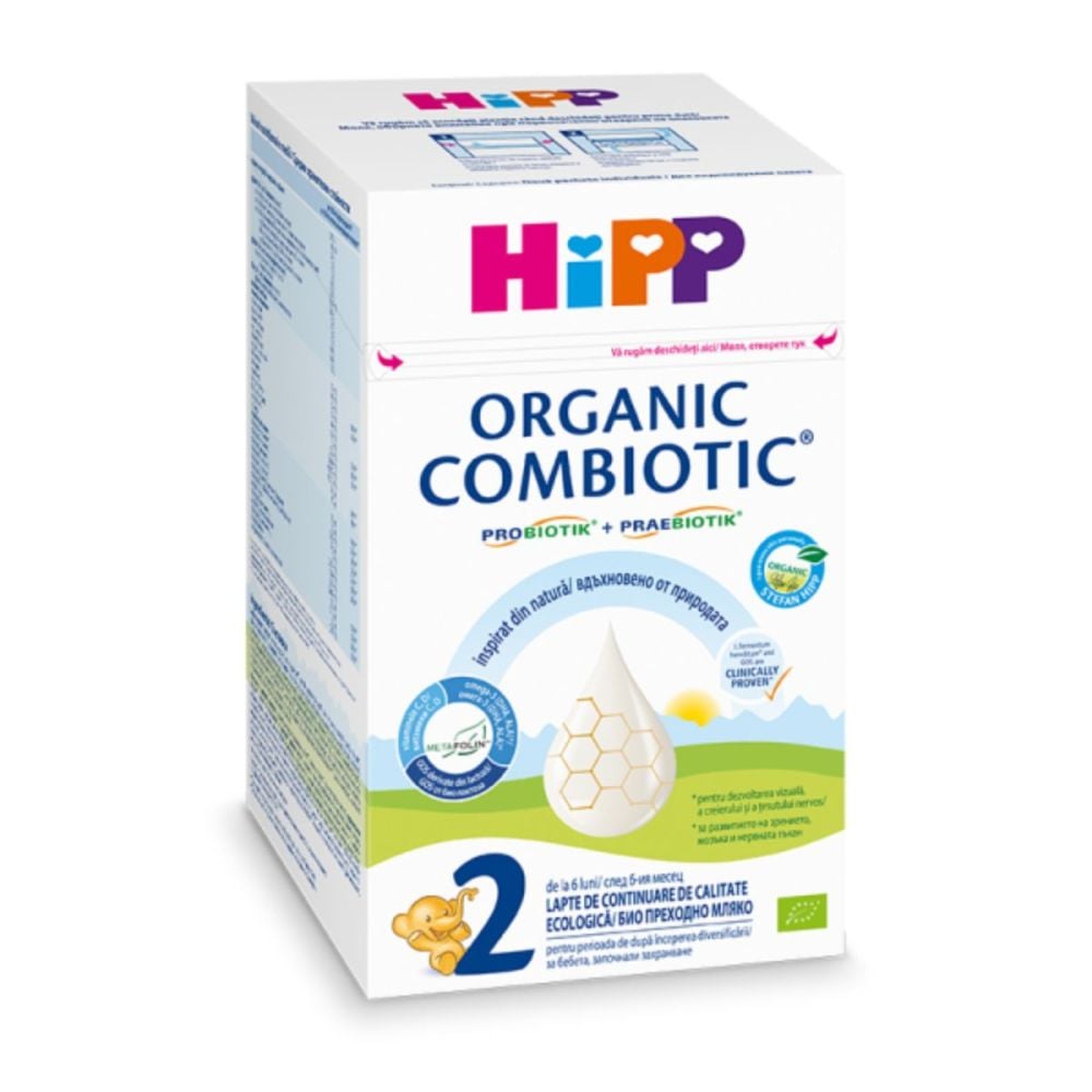 Lapte praf de continuare Combiotic, Hipp 2, 800 g