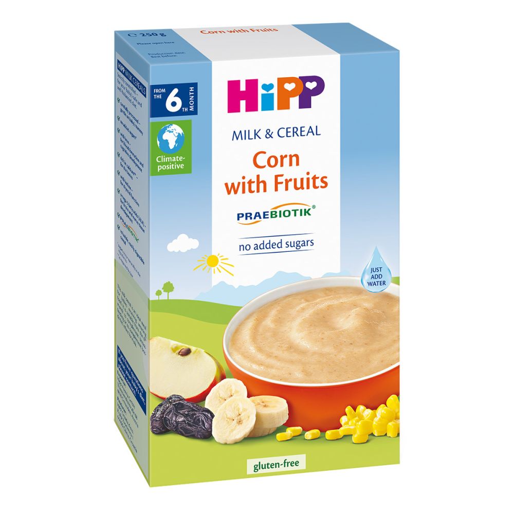 Cereale cu porumb si fructe, Hipp, 250 g