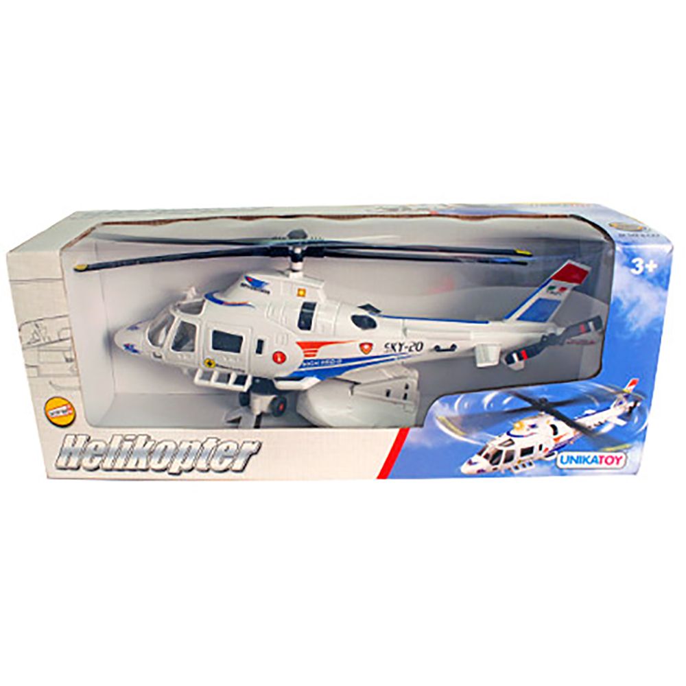 Elicopter Unika Toy, Alb, 30 cm