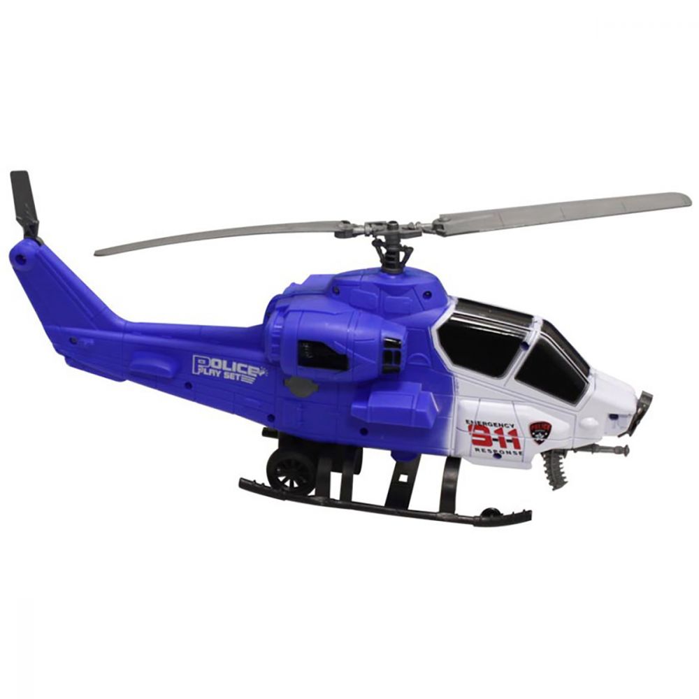 Elicopter cu semnale luminoase Unika Toy, Albastru, 36 cm