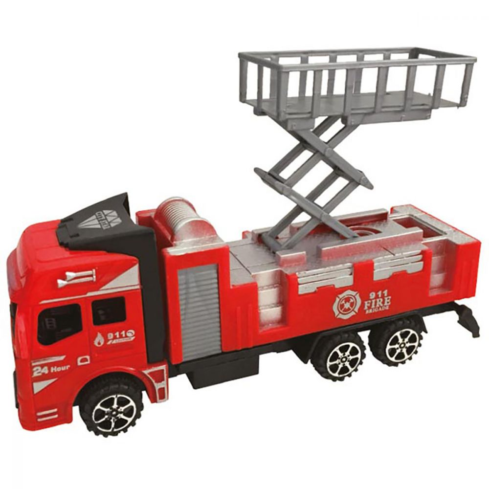 Masinuta de pompieri Unika Toy, Rosu, 20 cm