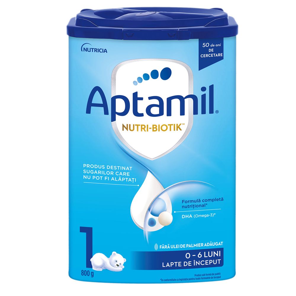 Lapte praf Nutricia Aptamil Nutri-Biotik 1, 800 g, 0-6 luni