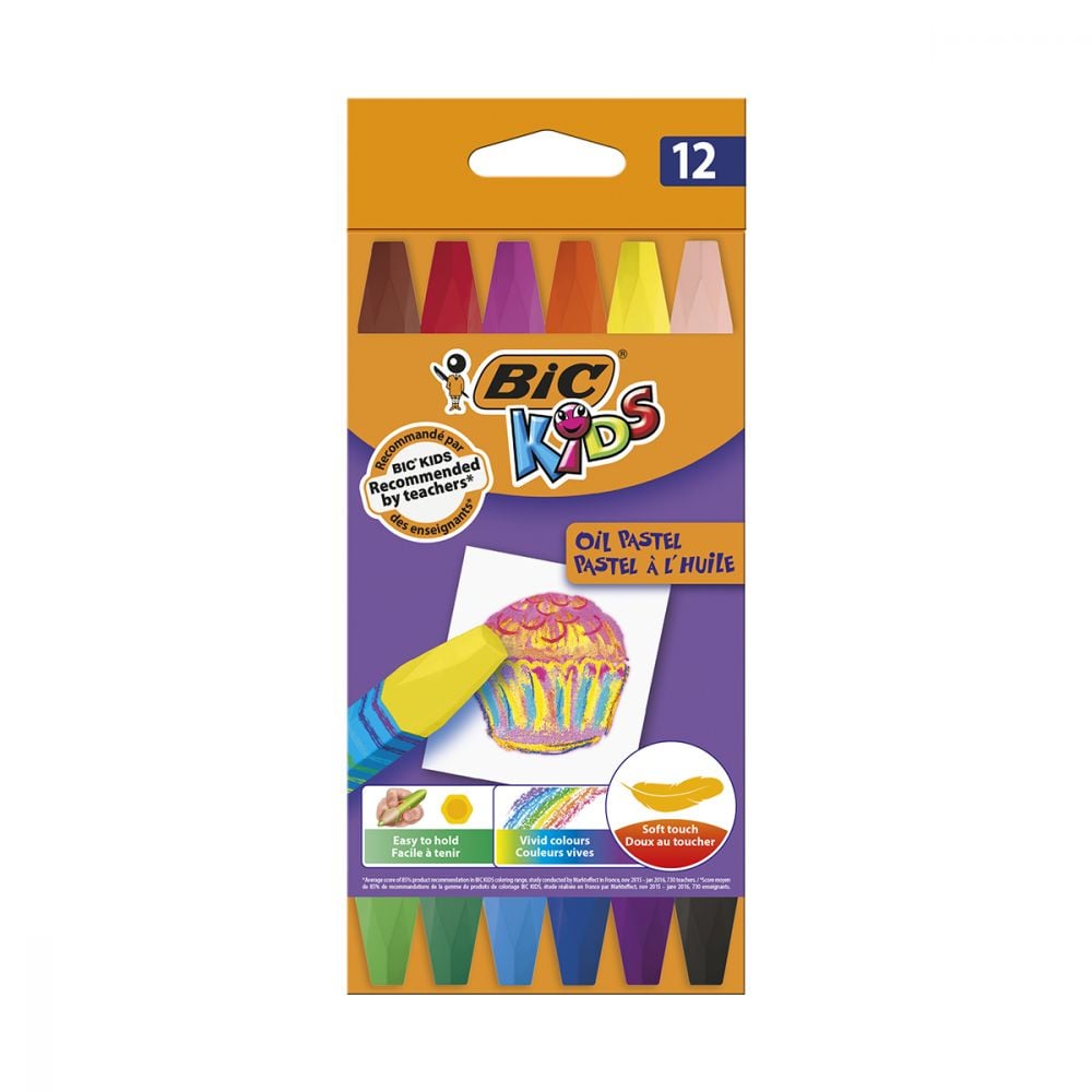 Set creioane colorate Oil Pastel Bic, P12