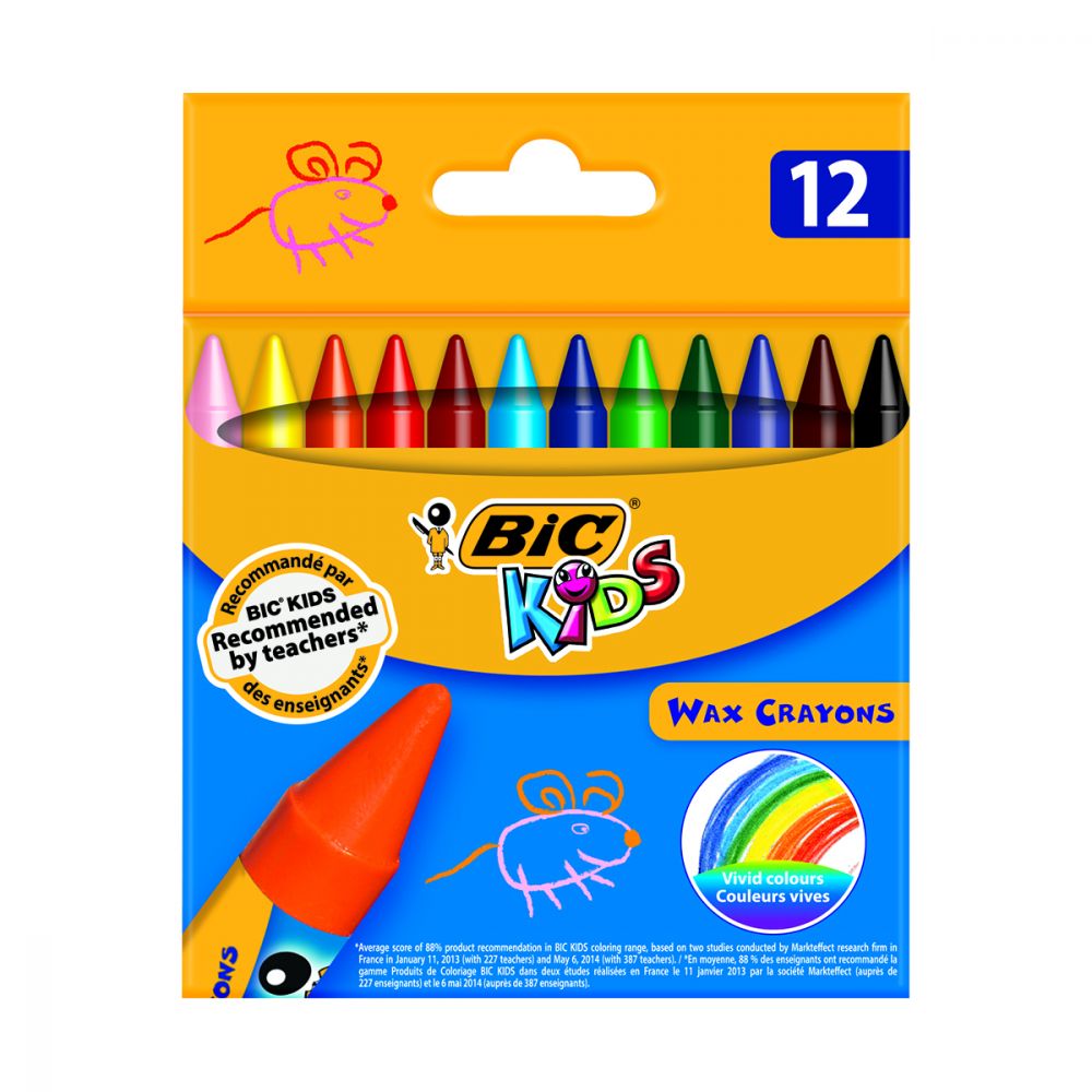 Set creioane cerate Wax Crayons Bic, P12