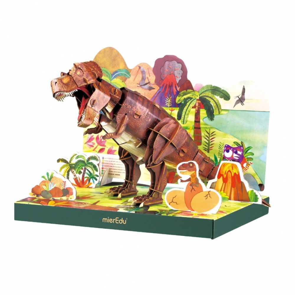 Puzzle 3D reglabil, mierEdu, Tyrannosaurus Rex Deluxe, 171 piese