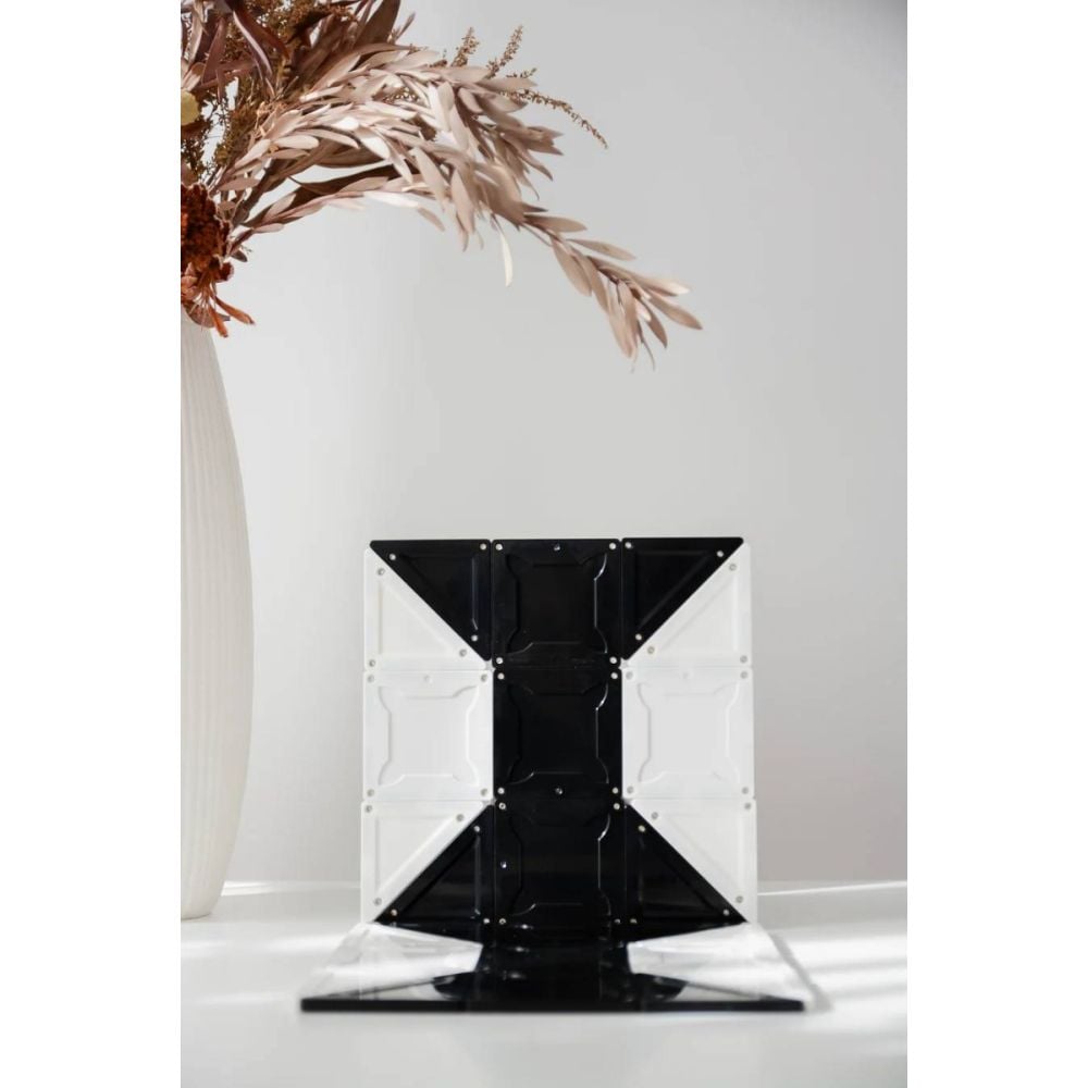 Set de constructie cu piese magnetice, Magblox, Monocrom, 92 piese