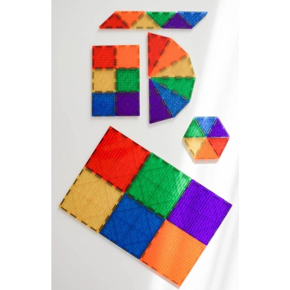 Set magnetic de constructie, Magblox, Magbrix, 66 piese translucide