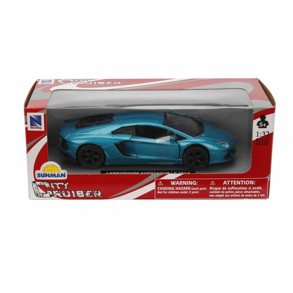 Masina sport metalica, New Ray, City Cruiser, Lamborghini Aventador LP700-4, 1:32, Albastru