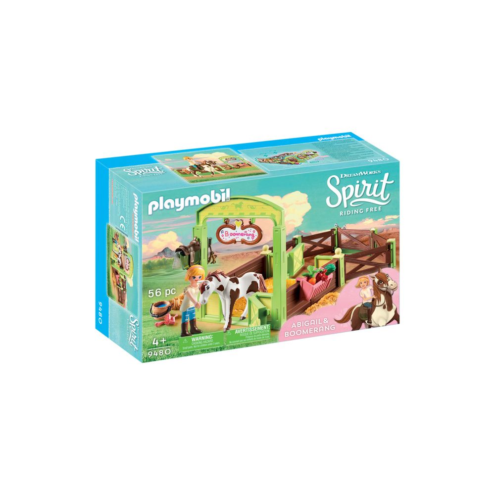 Set de constructie Playmobil Spirit - Spatiu ingrijire cai Abigail si Boomerang (9480)