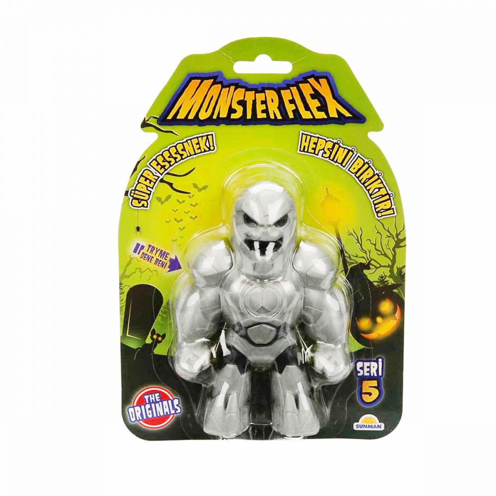 Figurina Monster Flex, Monstrulet care se intinde, S5, Robot Silver