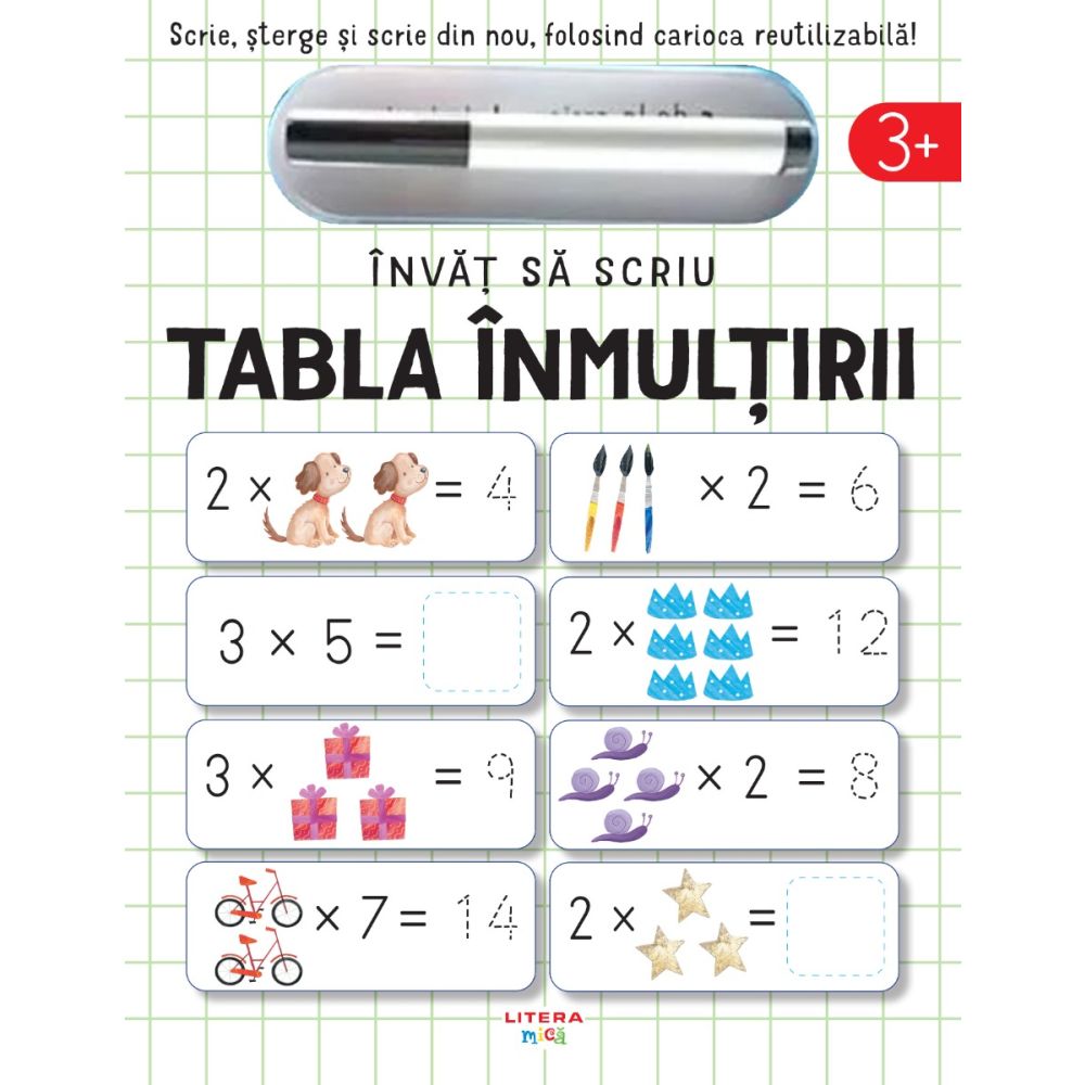 Invat sa scriu, Tabla inmultirii, Scrie, Sterge si rescrie, folosind carioca reutilizabila, Reeditare, John Poitier