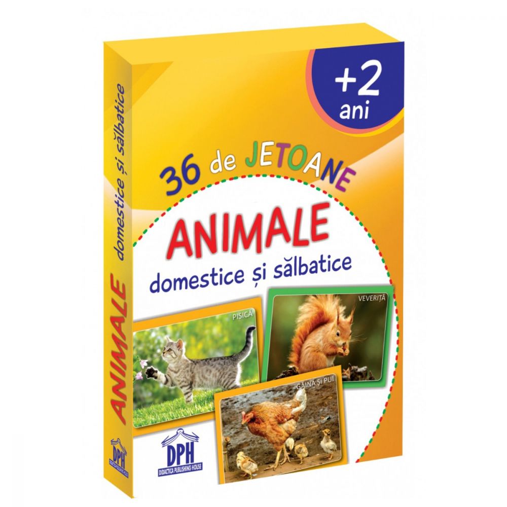 Animale domestice si salbatice, 36 jetoane, Editura DPH
