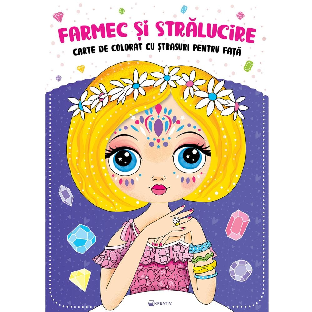 Farmec si stralucire, Carte de colorat cu strasuri pentru fata