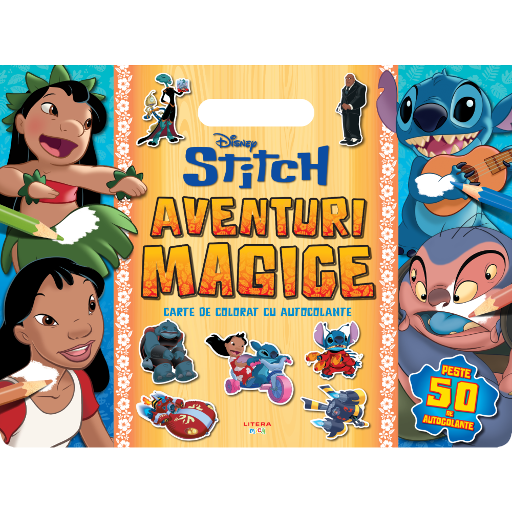 Disney Stitch, Aventuri magice, Carte de colorat cu autocolante