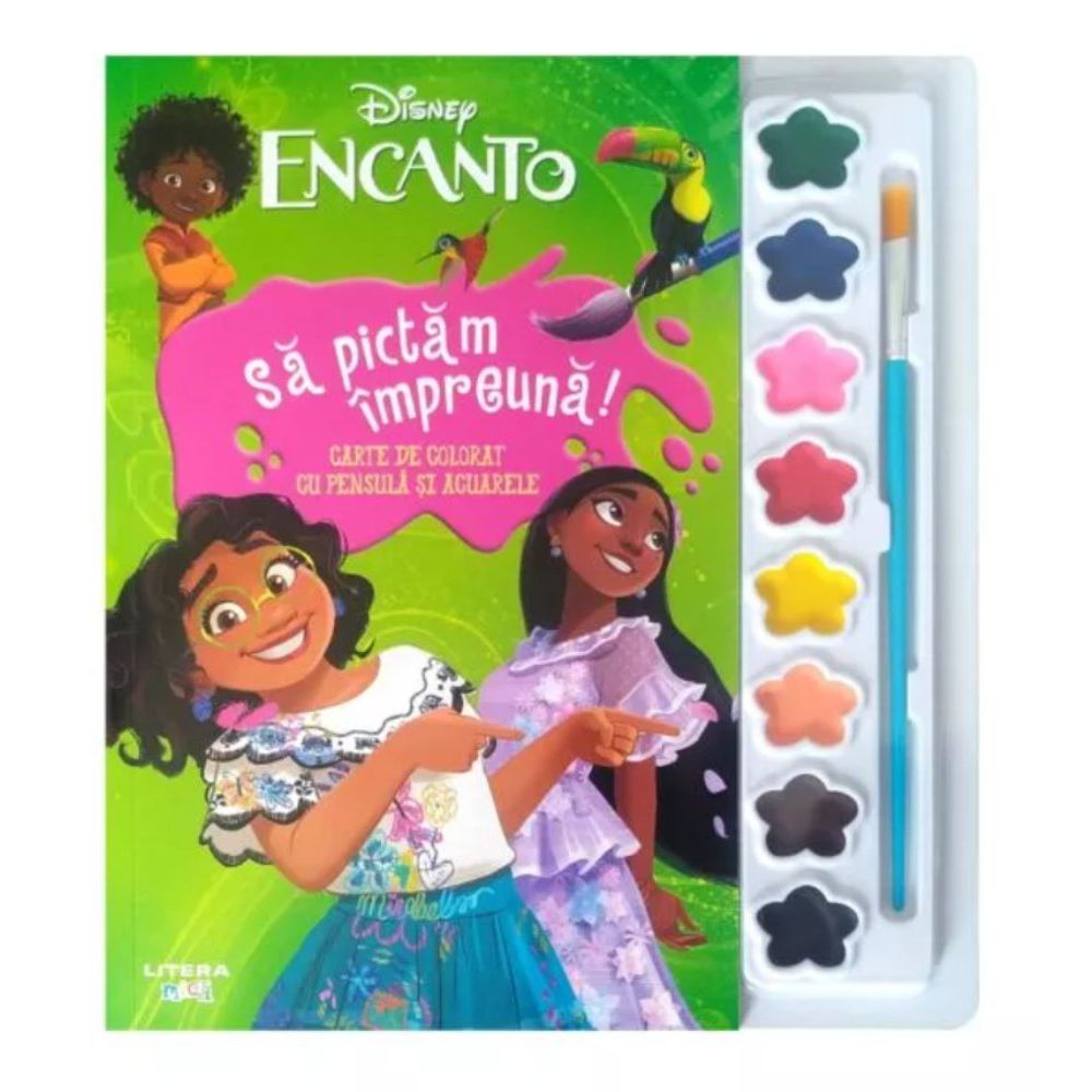 Disney Encanto, Sa pictam impreuna, Carte de colorat cu pensula si acuarele