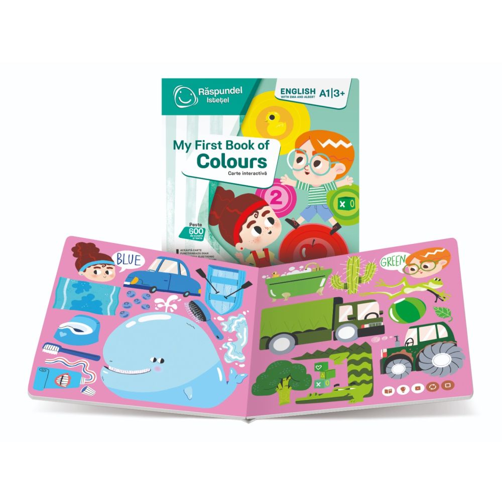 Carte interactiva, Raspundel Istetel, My first book of colors, Limba engleza