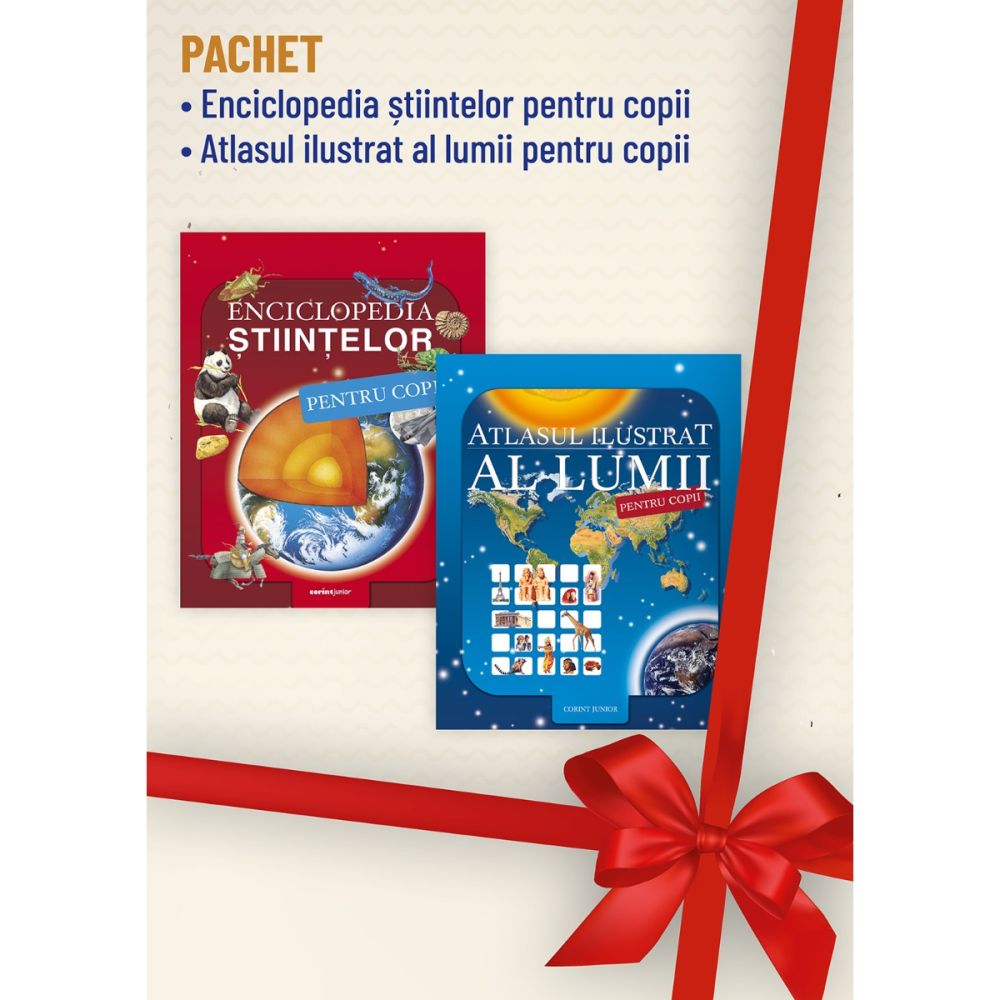 Pachet Enciclopedia stiintelor, Atlasul ilustrat al lumii pentru copii