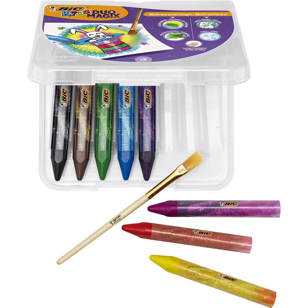 Creioane cerate Duomagix Bic, 8 culori