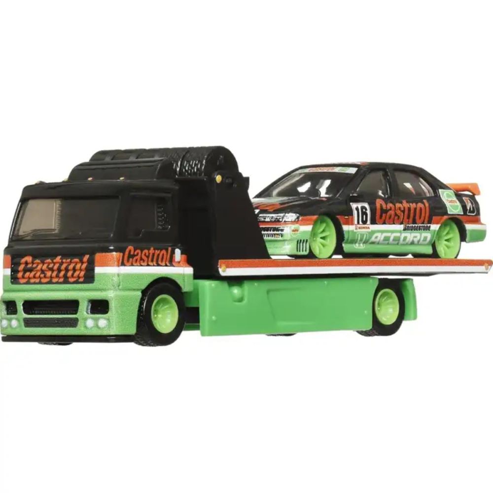 Transportator cu masinuta Hot Wheels, 96 Honda Accord & Fleet Street, HRV46
