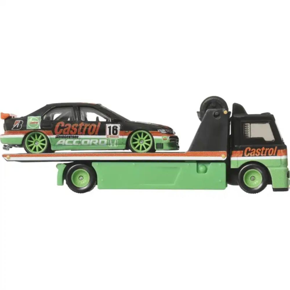 Transportator cu masinuta Hot Wheels, 96 Honda Accord & Fleet Street, HRV46