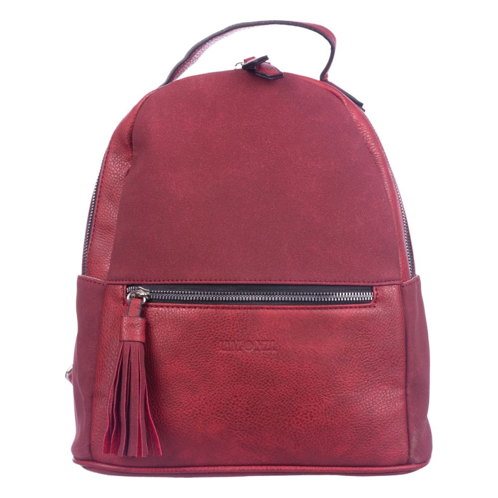Rucsac dama Lamonza Azalya, Rosu, 30 cm