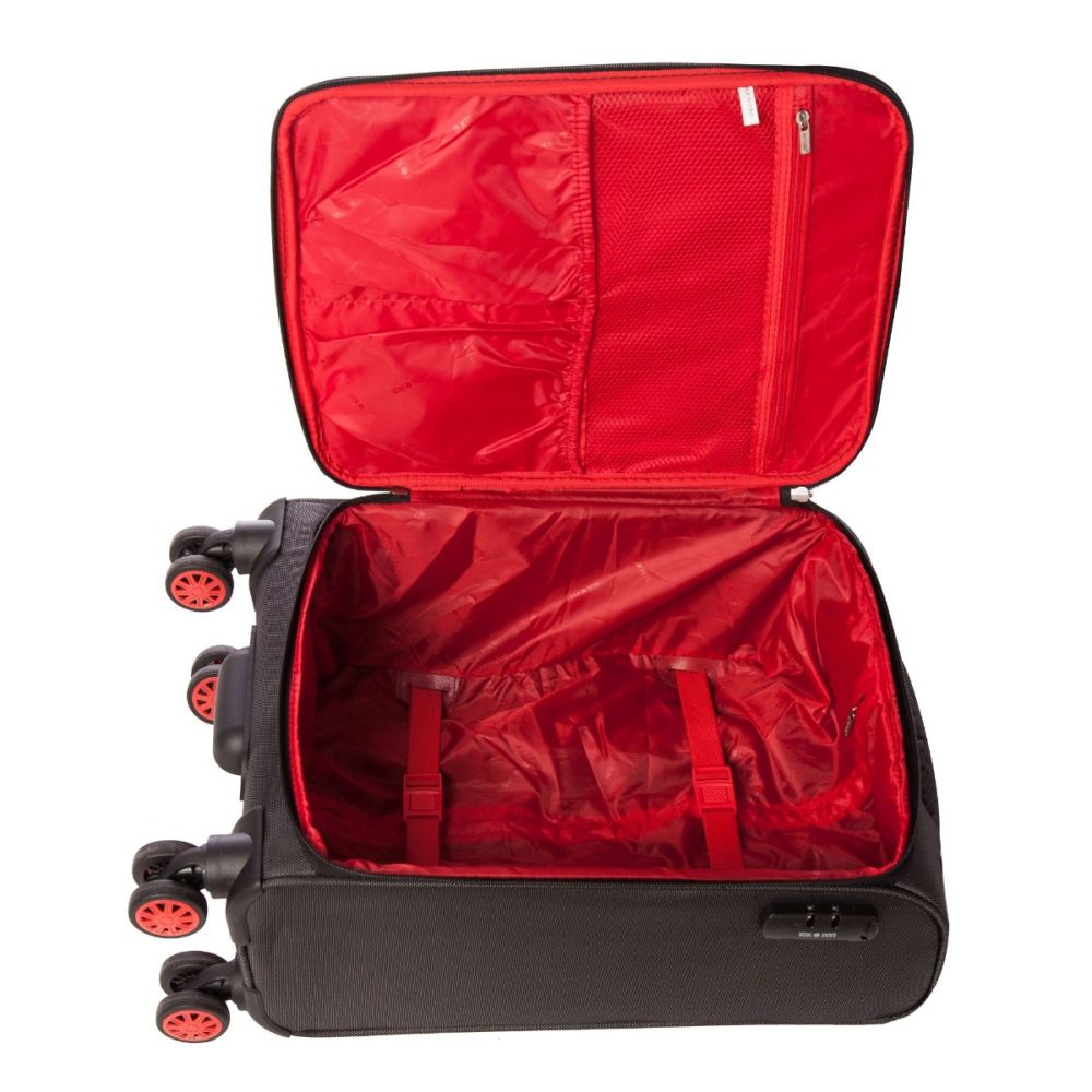 Troler Lamonza Essen, Gri cu Rosu, 55 x 36 x 22 cm