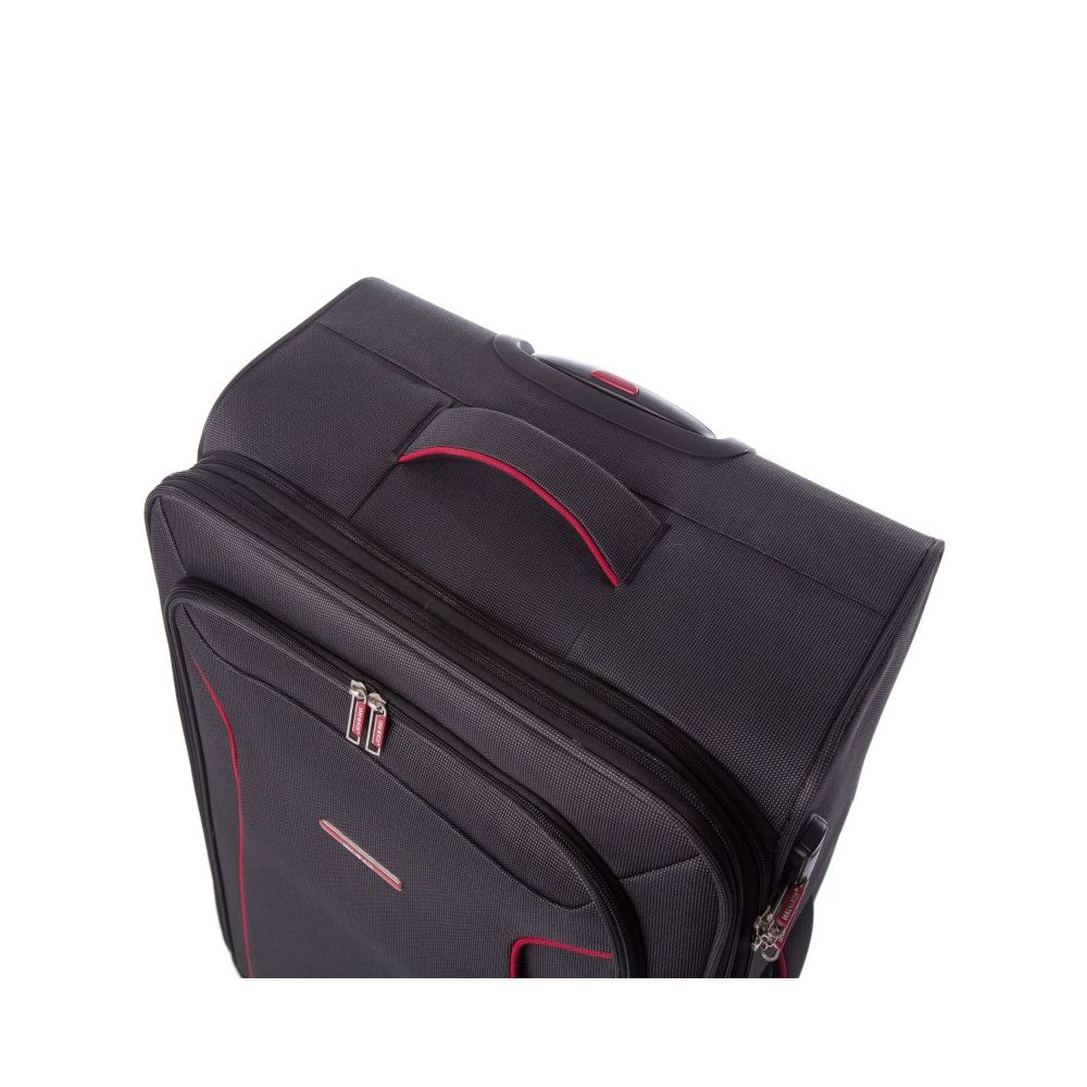 Troler Lamonza Cruise, Gri inchis cu Rosu, 77 x 46 x 31 cm