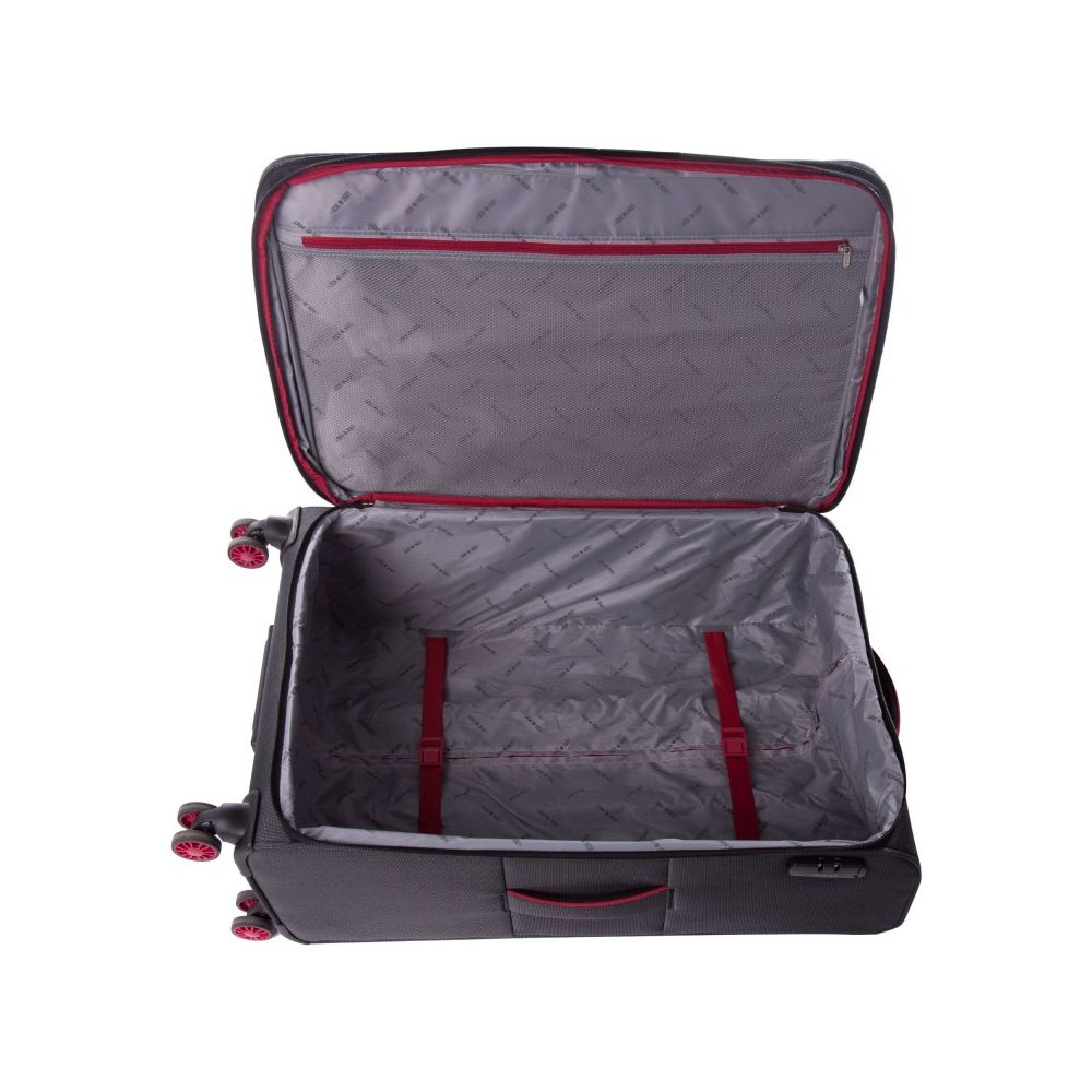 Troler Lamonza Cruise, Gri inchis cu Rosu, 77 x 46 x 31 cm