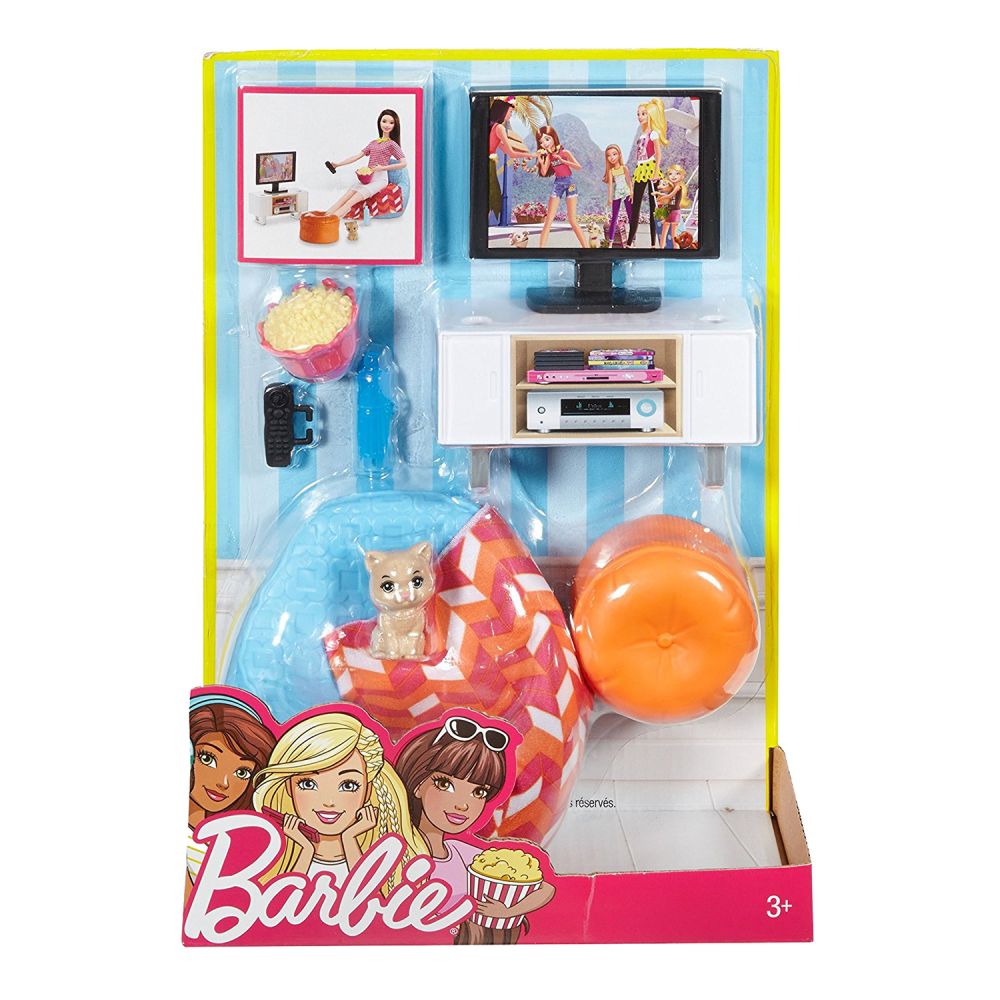 Accesorii papusa Barbie - Set de mobilier living
