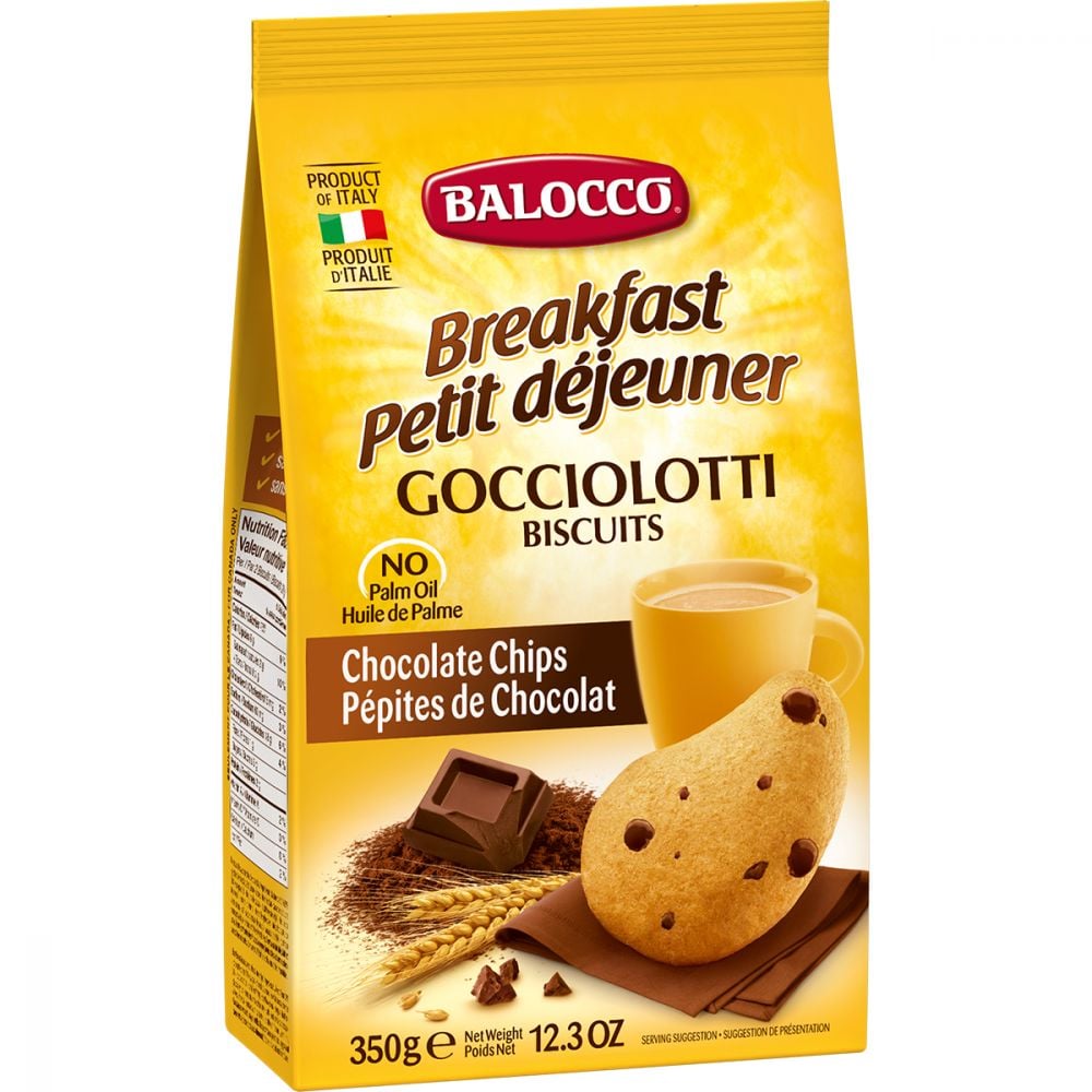 Biscuiti cu bucati de ciocolata Balocco Gocciolotti 350 g Noriel