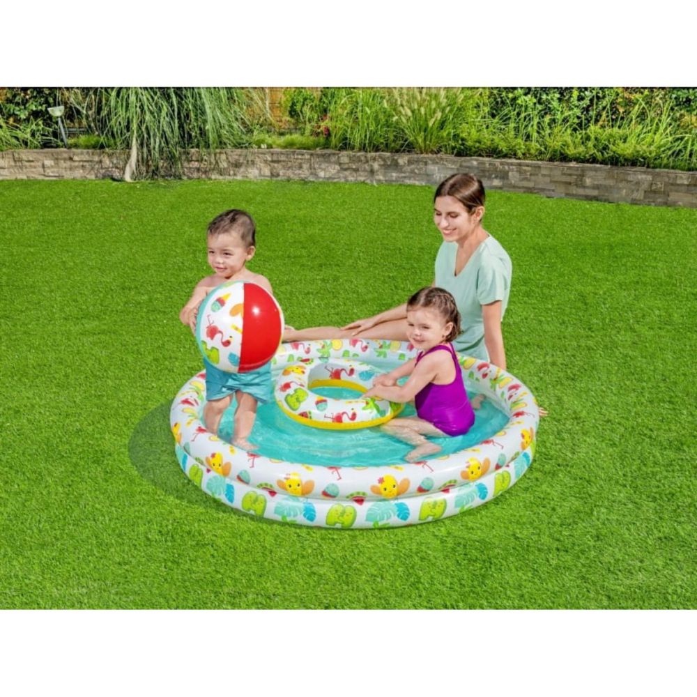 Set piscina gonflabila cu 2 inele Bestway, 122 x 20 cm