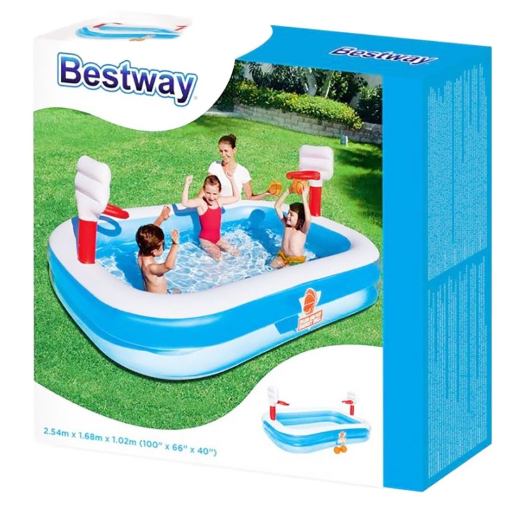 Piscina gonflabila pentru copii, Bestway, Basketball, 251 x 168 x 102 cm