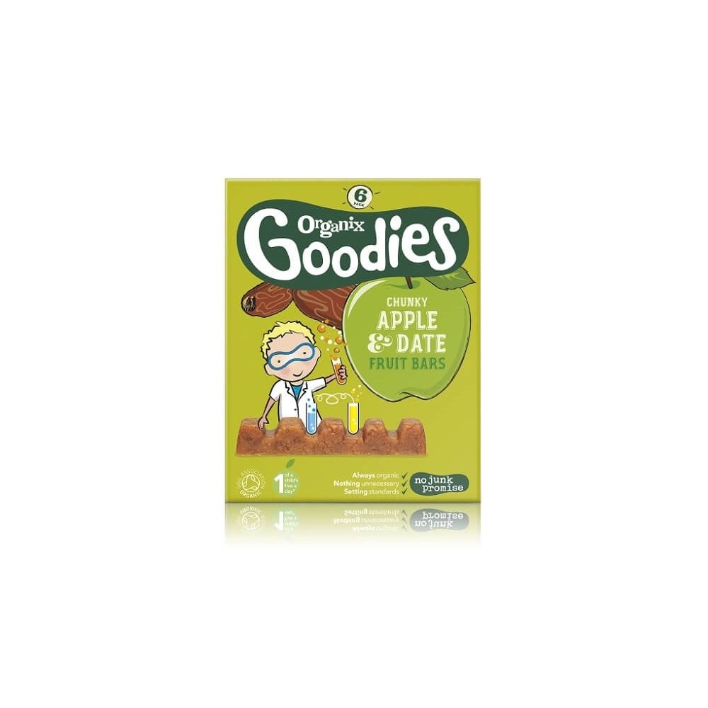 Batoane din cereale Organix Goodies, cu mere si curmale, 6 x 17g