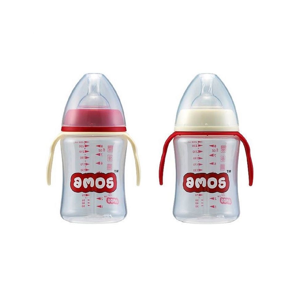Biberon cu maner si gat larg Amos, 250ml