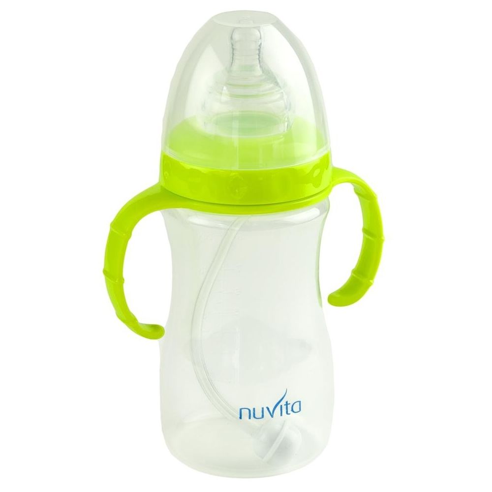 Biberon cu tetina anticolici si sistem ventilatie, Nuvita - Verde, 270ml